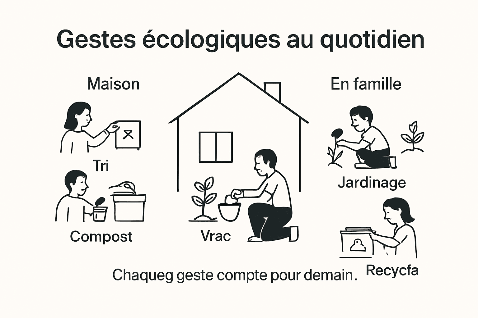 Infographie : adopter des éco-gestes en famille au quotidien