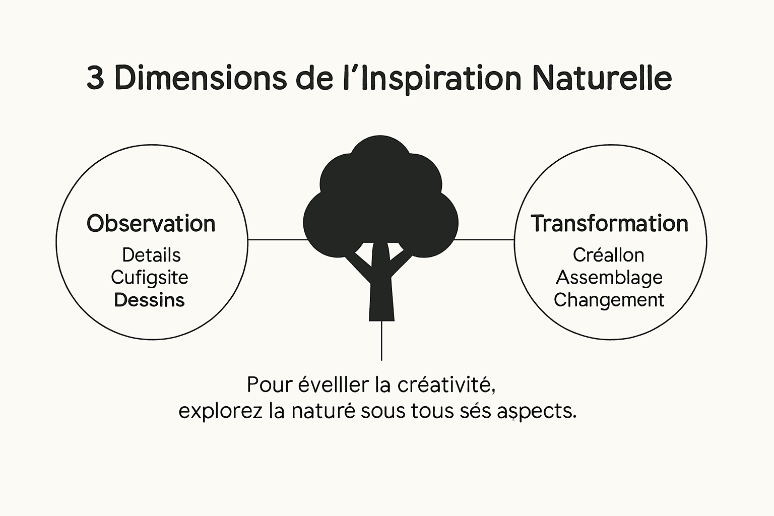 Une infographie mettant en lumière les trois grands axes de l’inspiration tirée de la nature