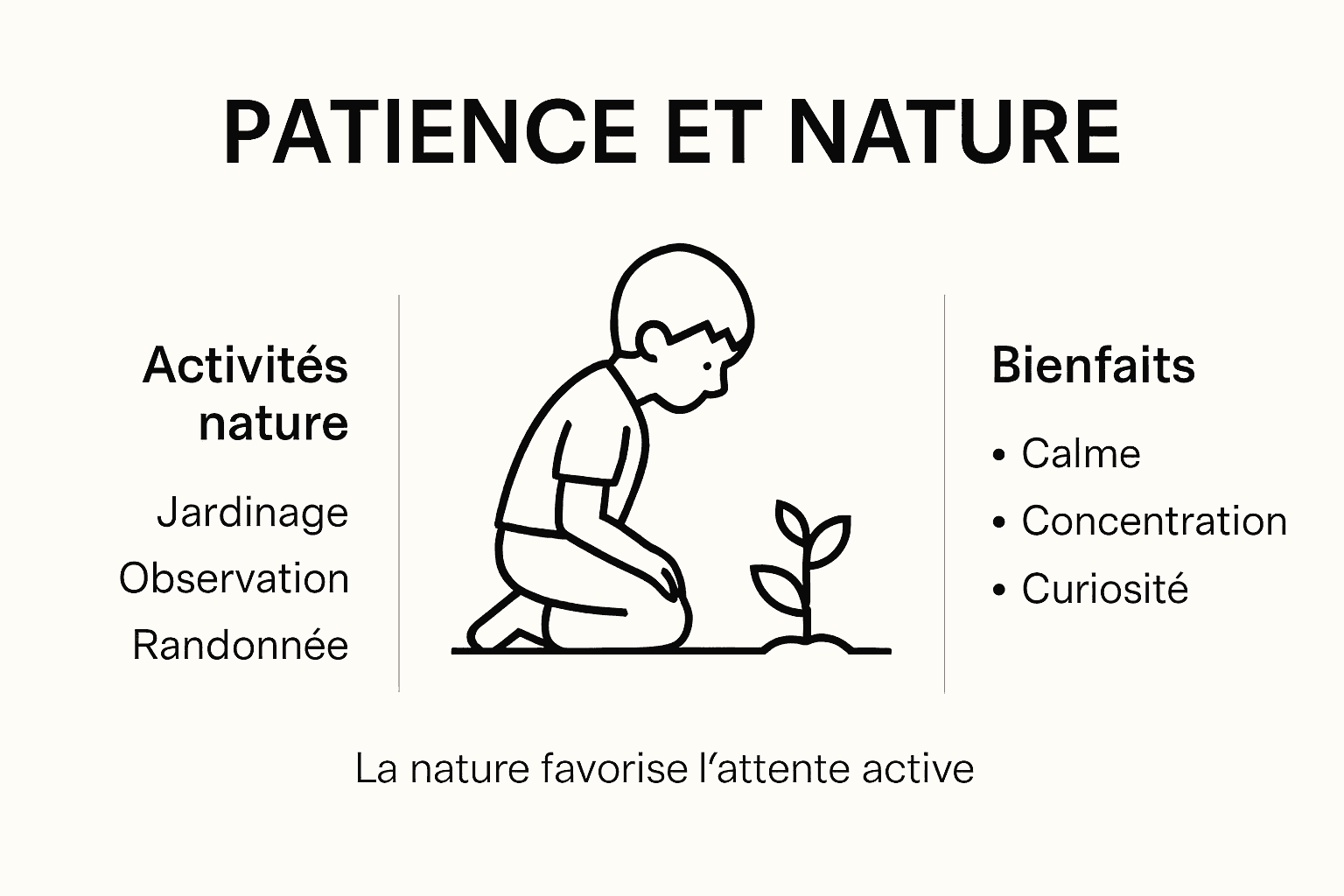 Infographie : comment la nature aide les enfants à développer leur patience