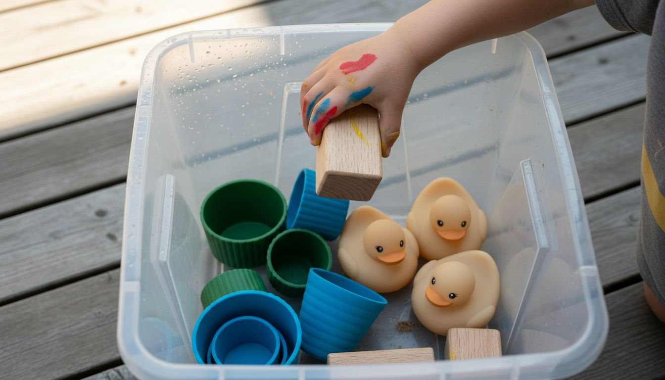 Eco-friendly toys and nature materials close-up