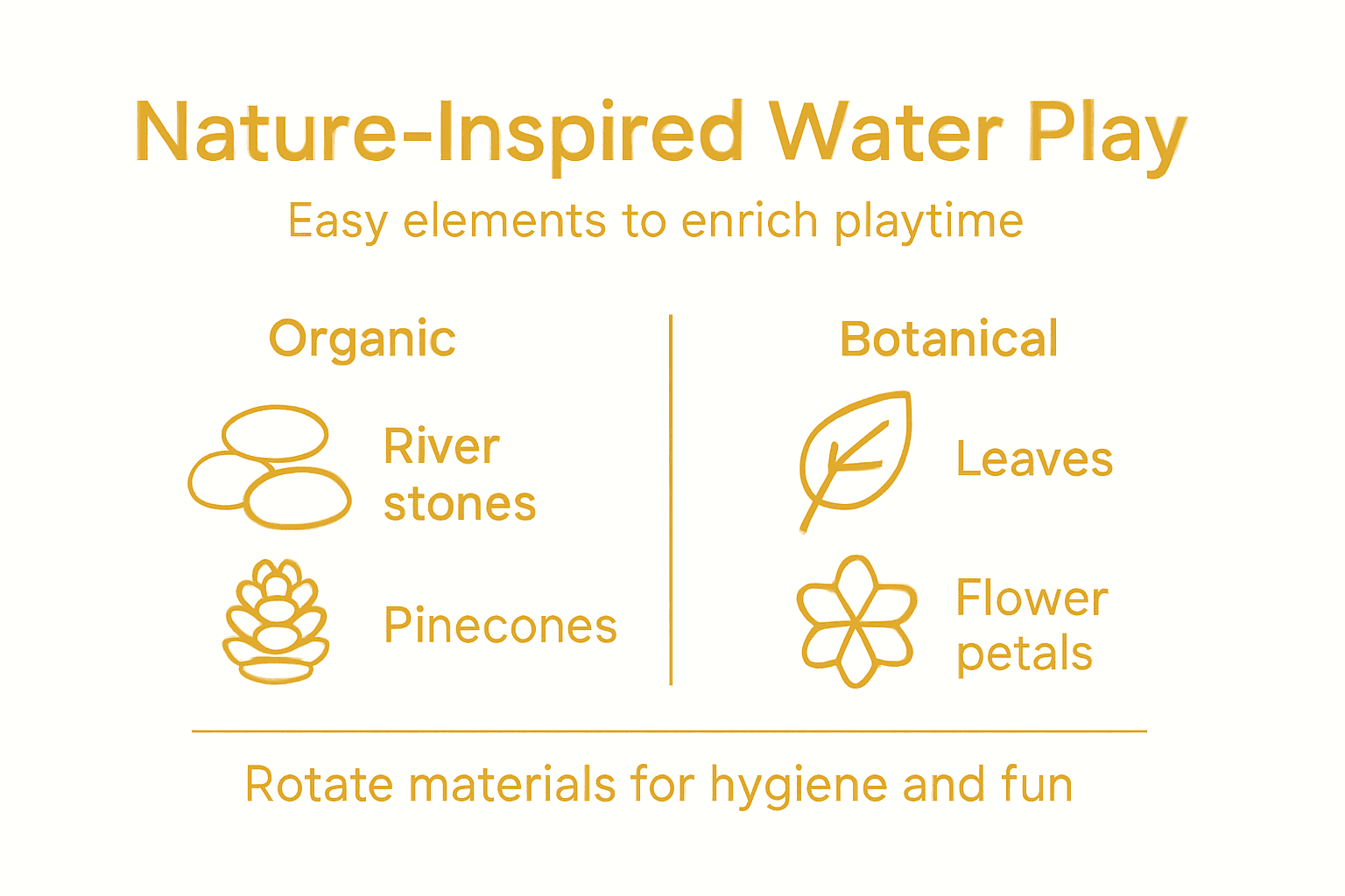 Infographic with nature play element examples