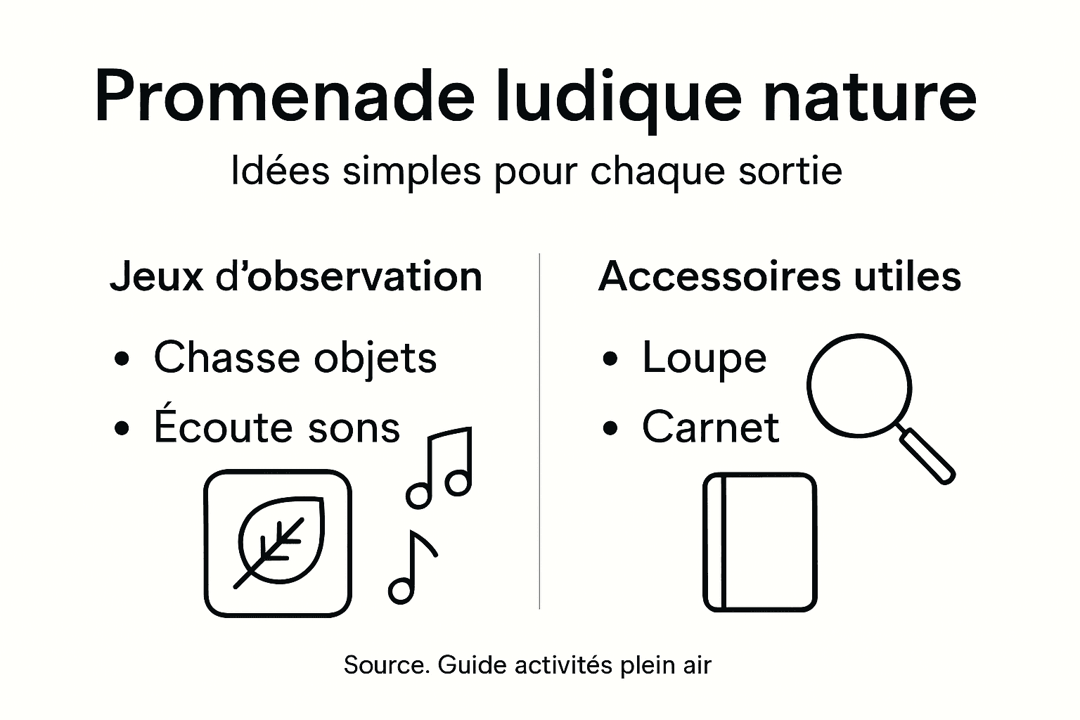 Infographie : inspirations d’activités nature pour les enfants