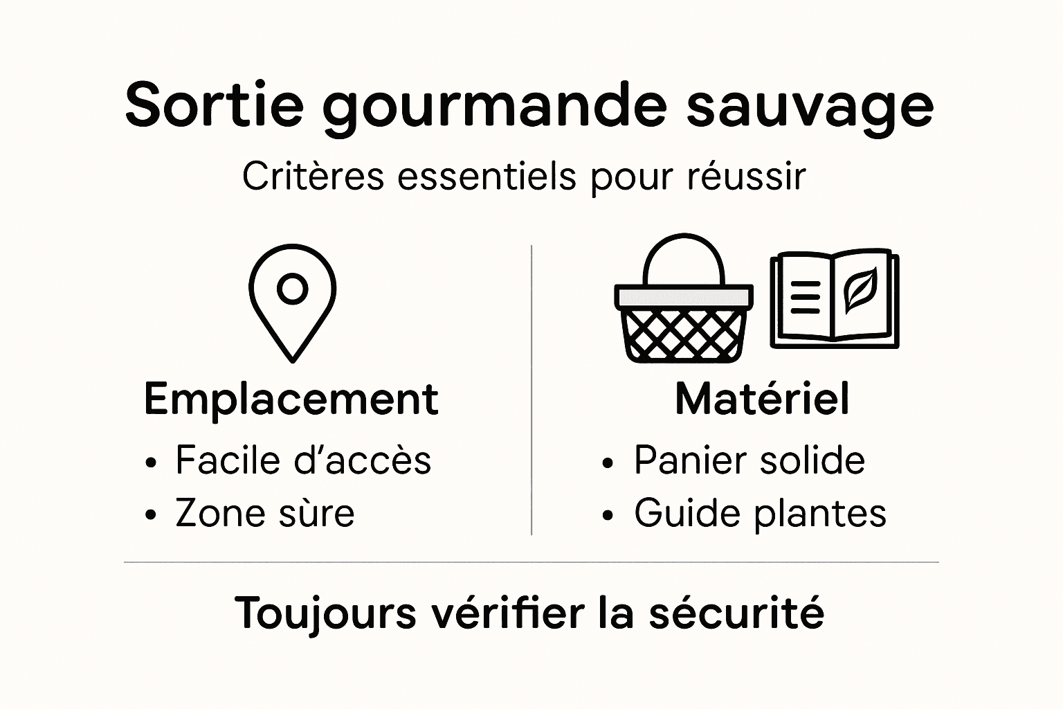 Infographie : les points clés pour réussir la cueillette et la dégustation de plantes sauvages