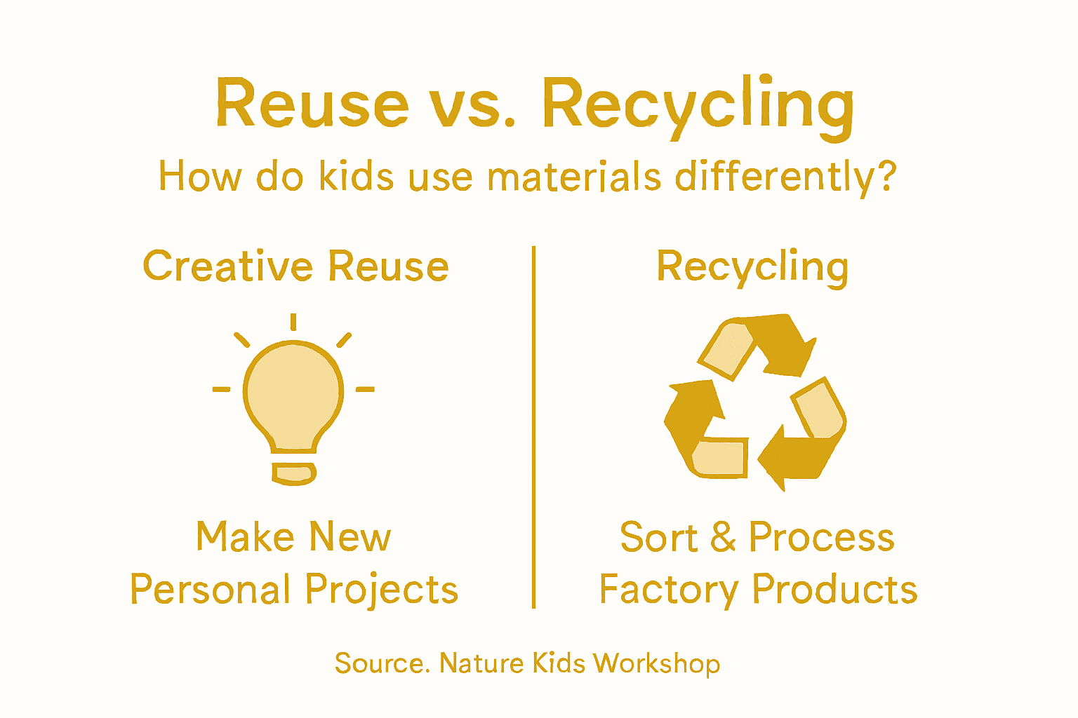 Infographic comparing reuse and recycling