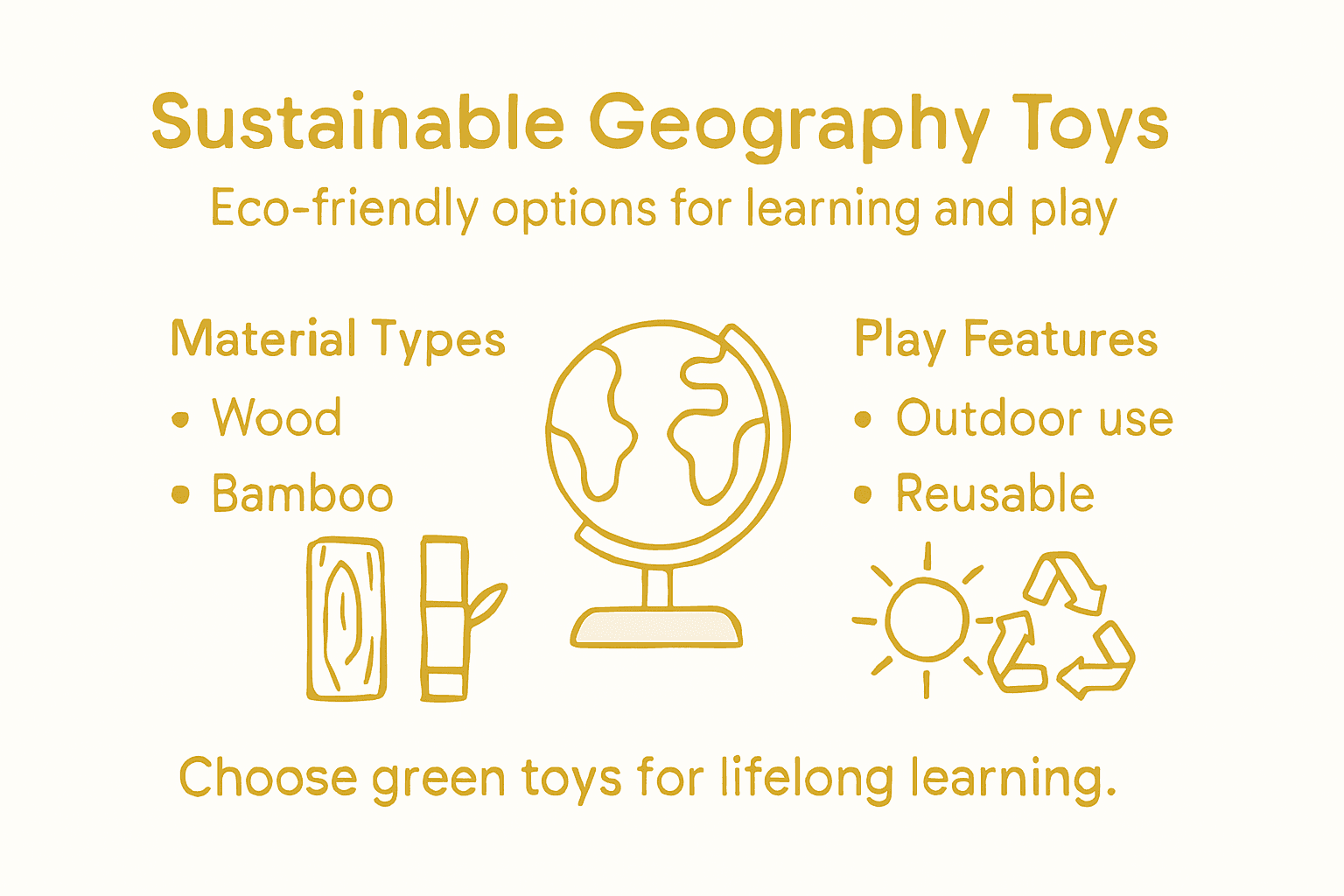 Infographic with sustainable toy tips and features