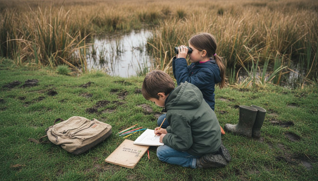 Des enfants découvrent les animaux et s’amusent à les croquer sur leur carnet de dessin.