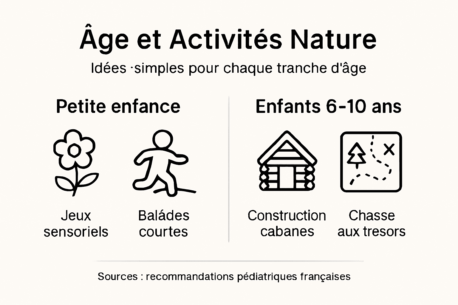 Panorama des activités nature adaptées à chaque âge