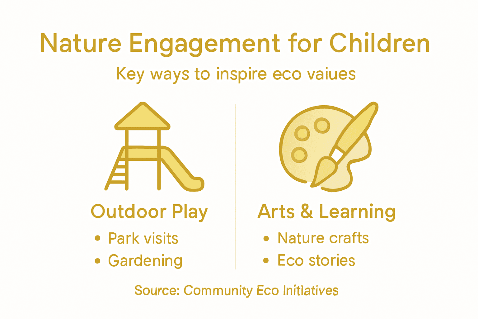 Infographic on ways kids engage with nature