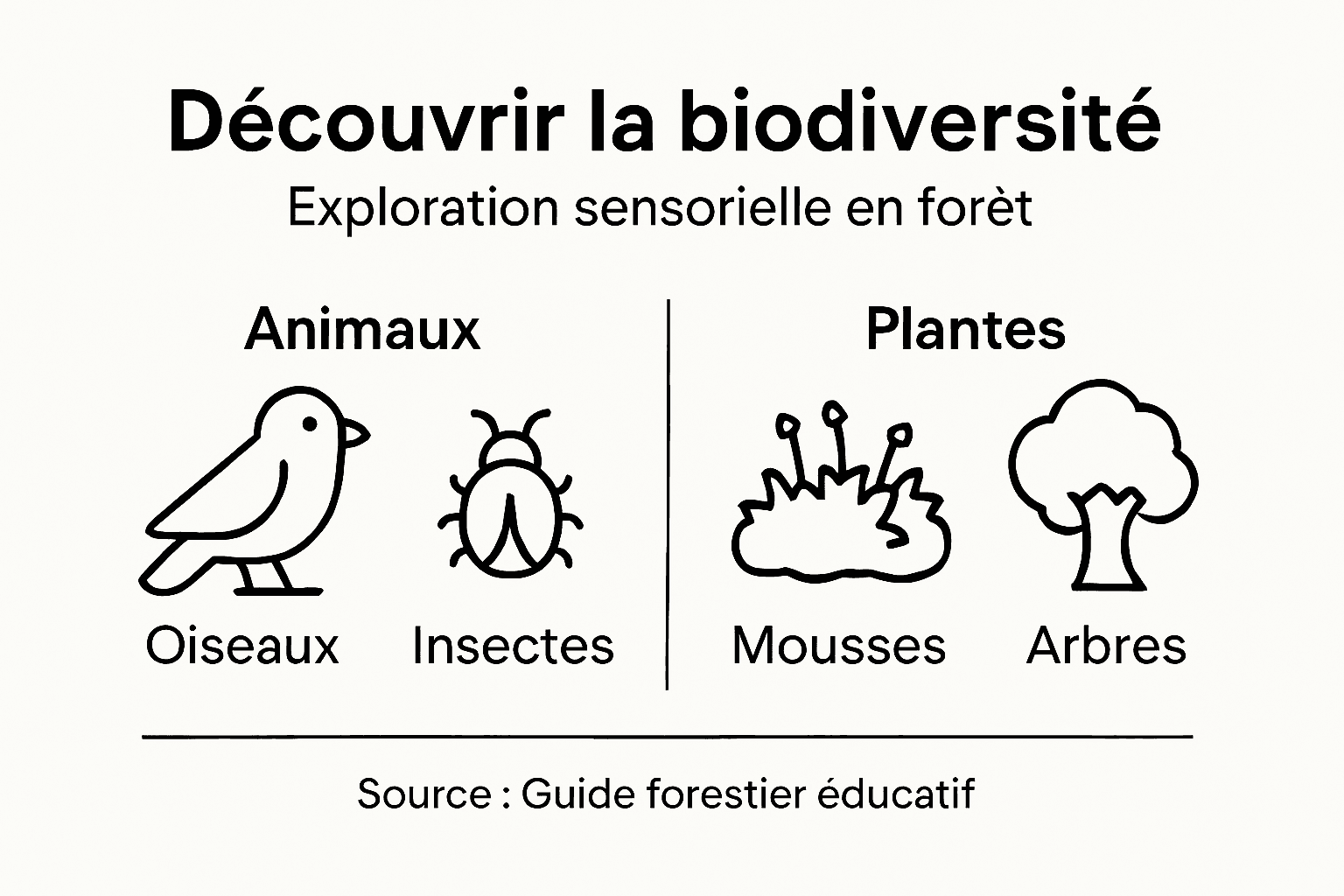 Découverte de la biodiversité forestière : une infographie ludique pour les enfants
