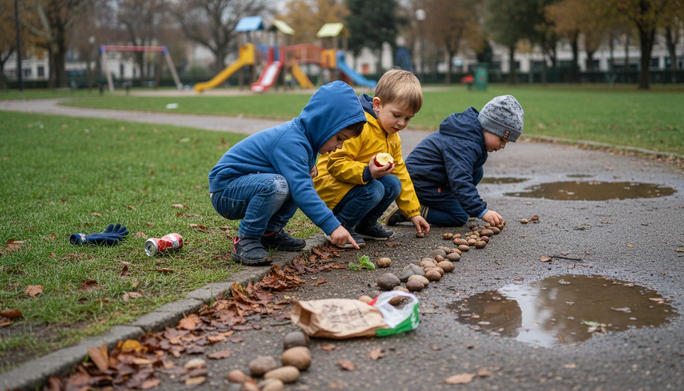 Les enfants découvrent les changements de la nature au fil des saisons.