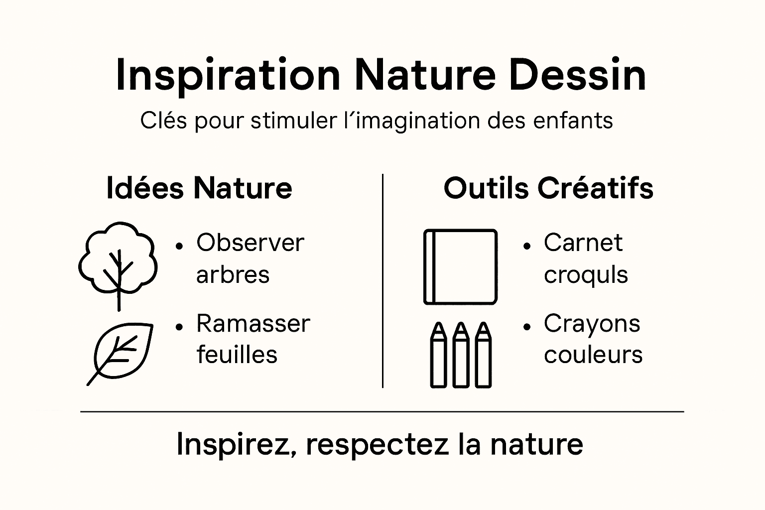 Idées d’infographies sur le thème de la nature pour stimuler la créativité des enfants au dessin