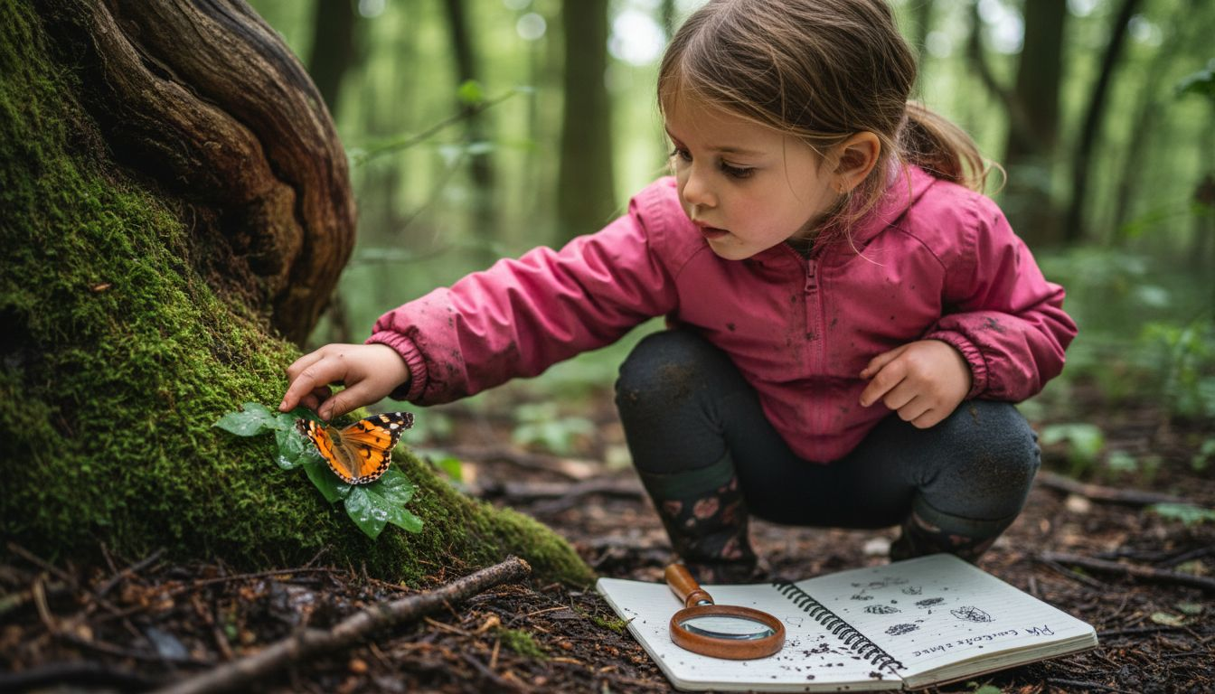 Un enfant qui découvre la nature en éveillant tous ses sens