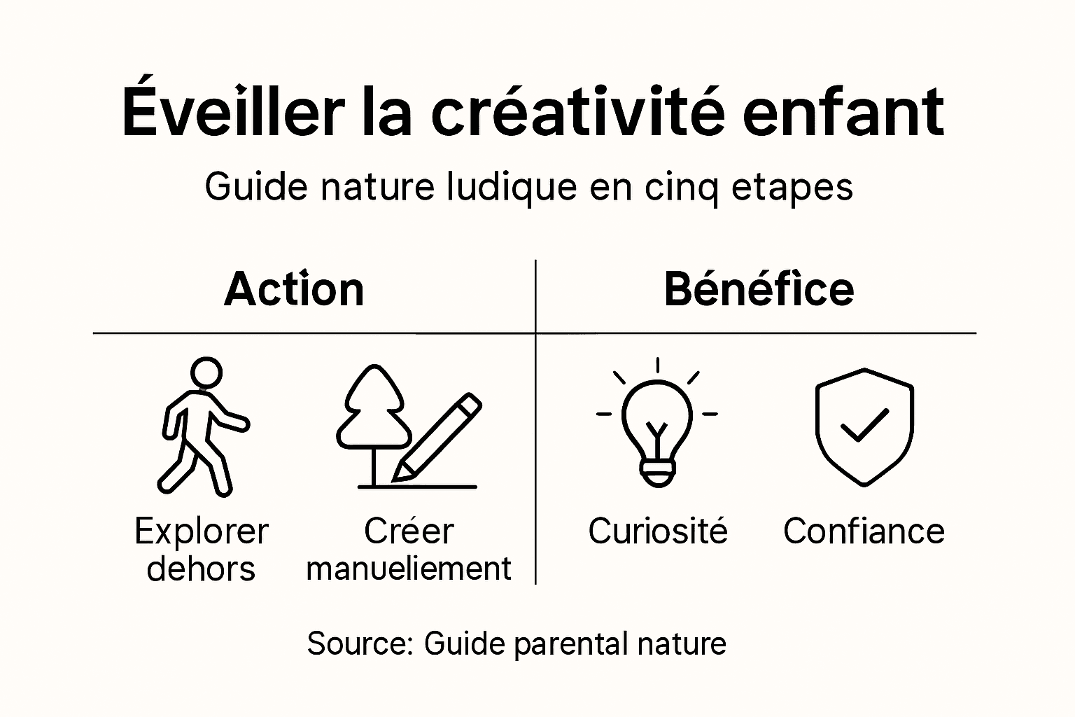 Infographie : les étapes clés pour stimuler la créativité au contact de la nature