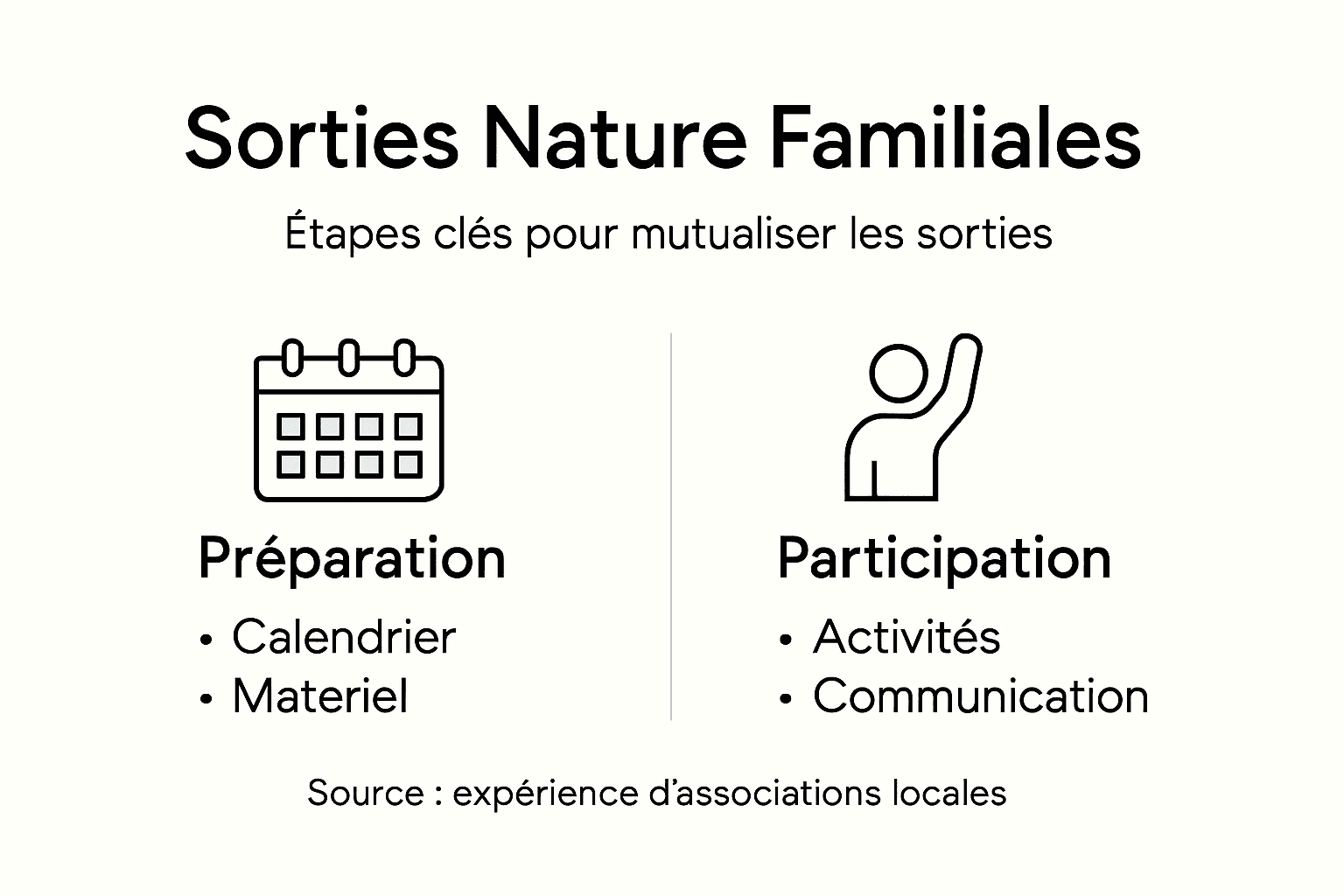 Infographie : les étapes clés pour organiser une sortie nature en famille