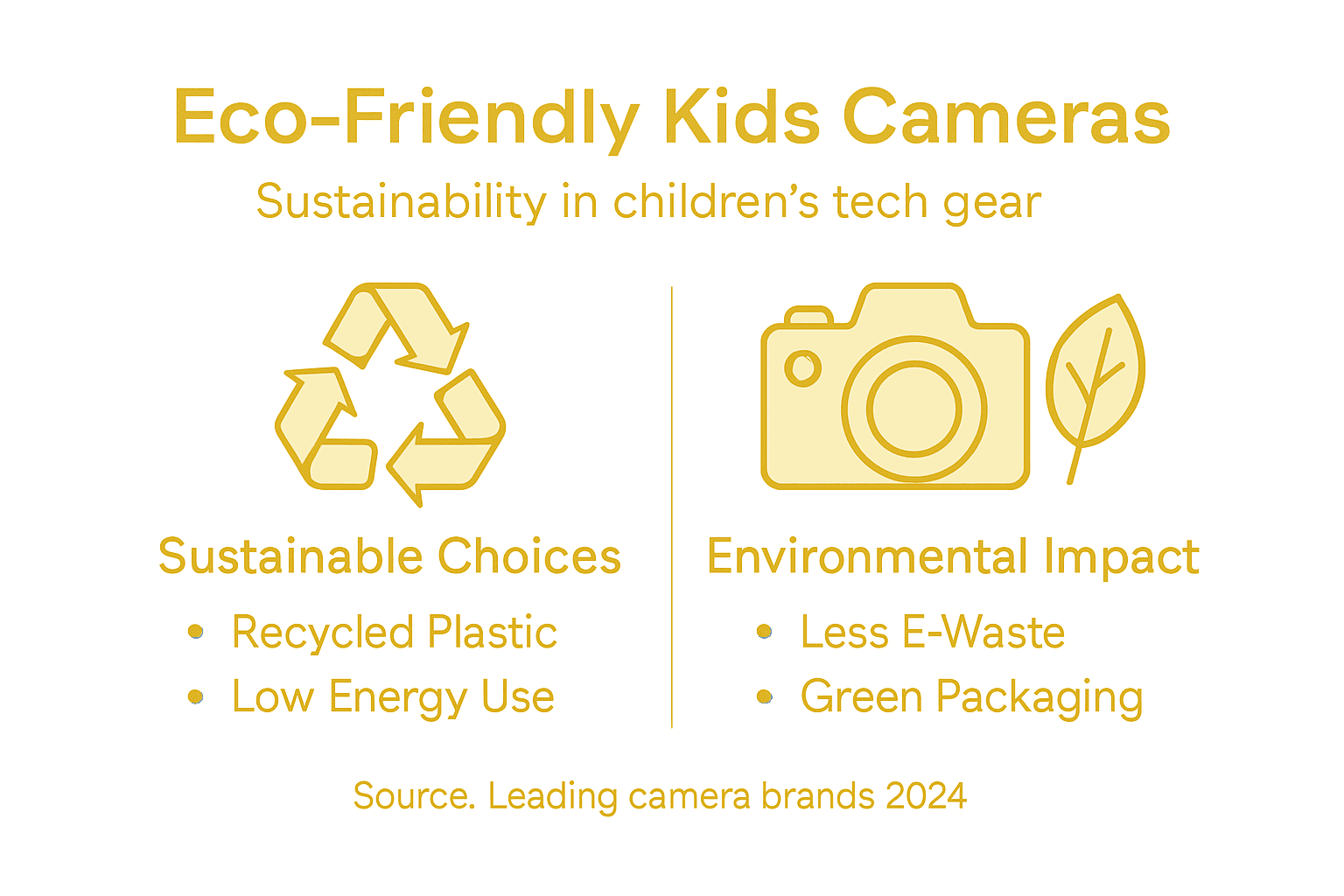 Infographic on kids camera sustainability and eco-impact