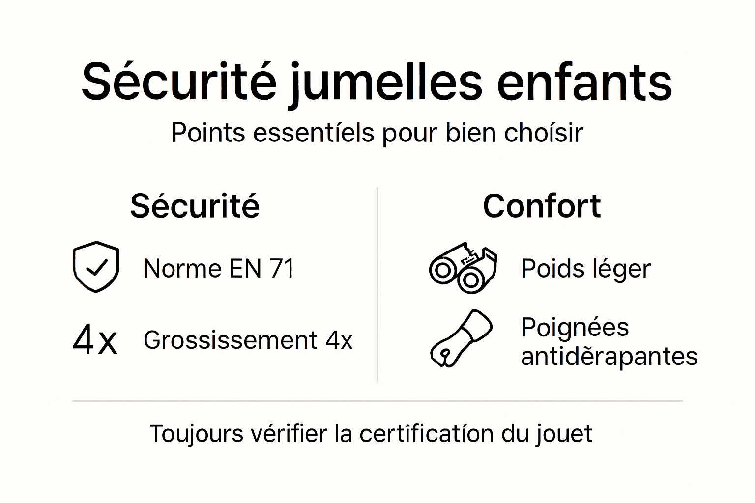 Conseils de sécurité pour l’utilisation de jumelles par les enfants : infographie pratique