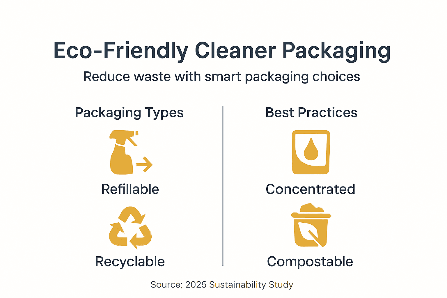 Infographic eco-friendly floor cleaner packaging types