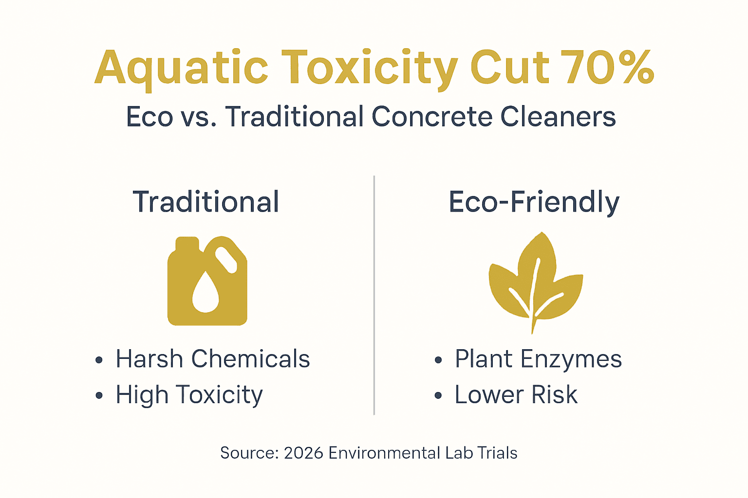 Infographic comparing aquatic toxicity for concrete cleaners