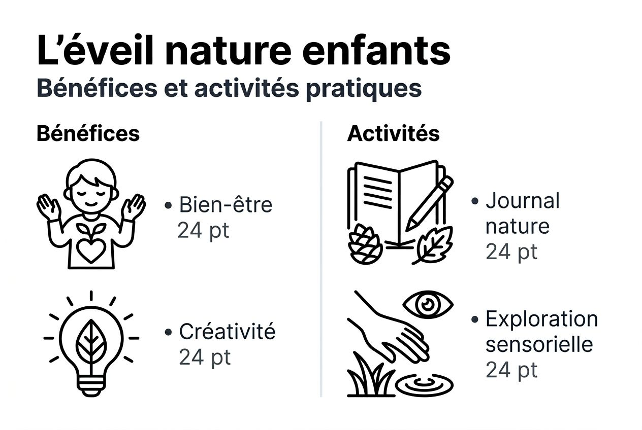 Infographie : grandir au contact de la nature – bienfaits et idées d’activités