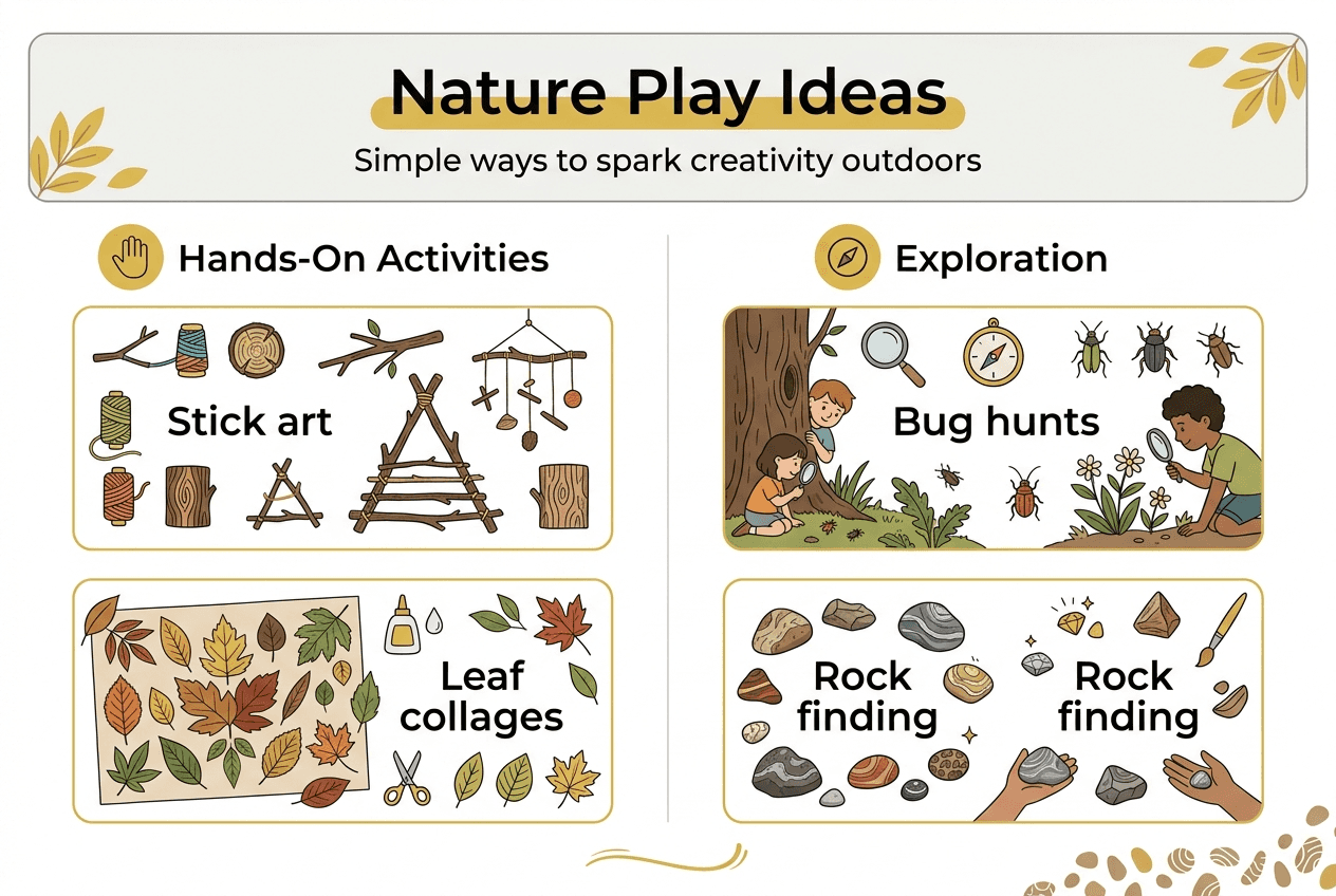 Infographic with nature-based play activities