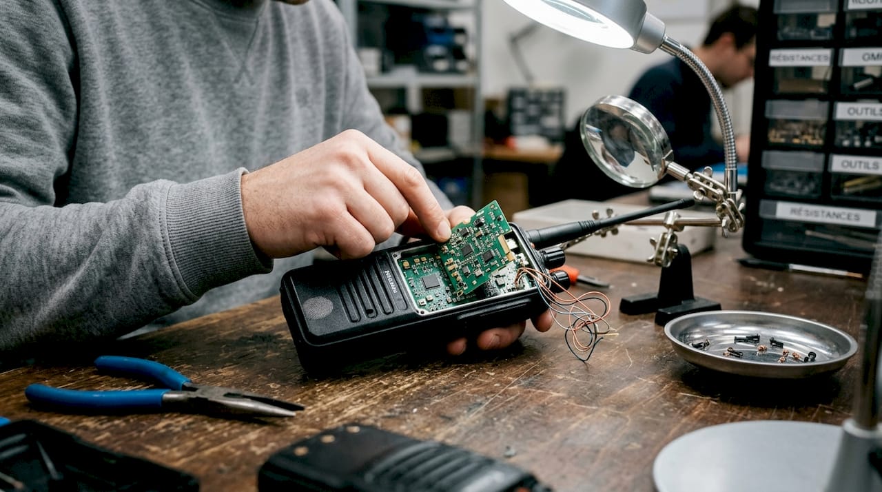 Zoom sur l’intérieur d’un talkie-walkie : examinez en détail ses composants