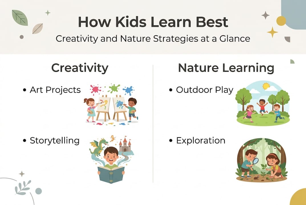 Infographic on creativity and nature in learning