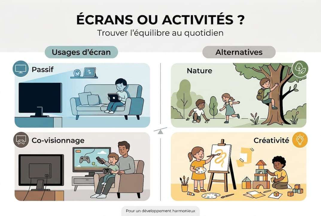 Infographie : comment trouver le bon équilibre entre temps d’écran et autres activités pour les enfants