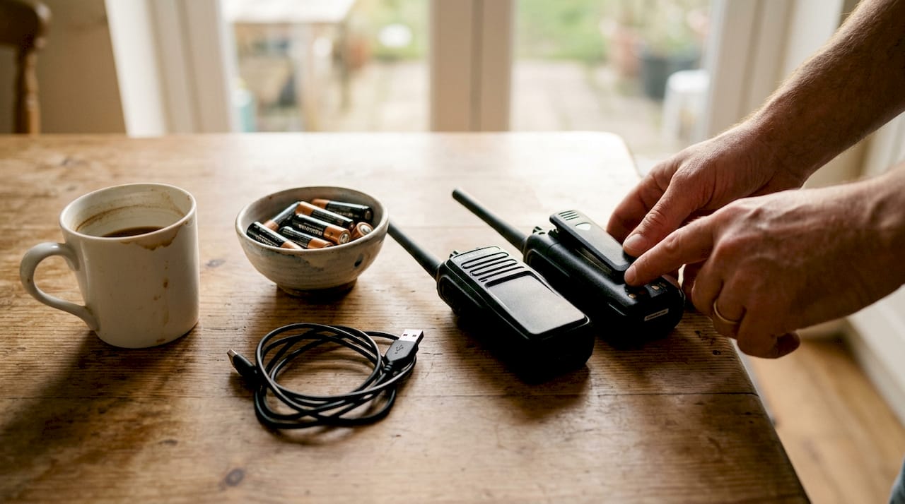 Contrôle de l’état des piles et de la batterie du talkie-walkie