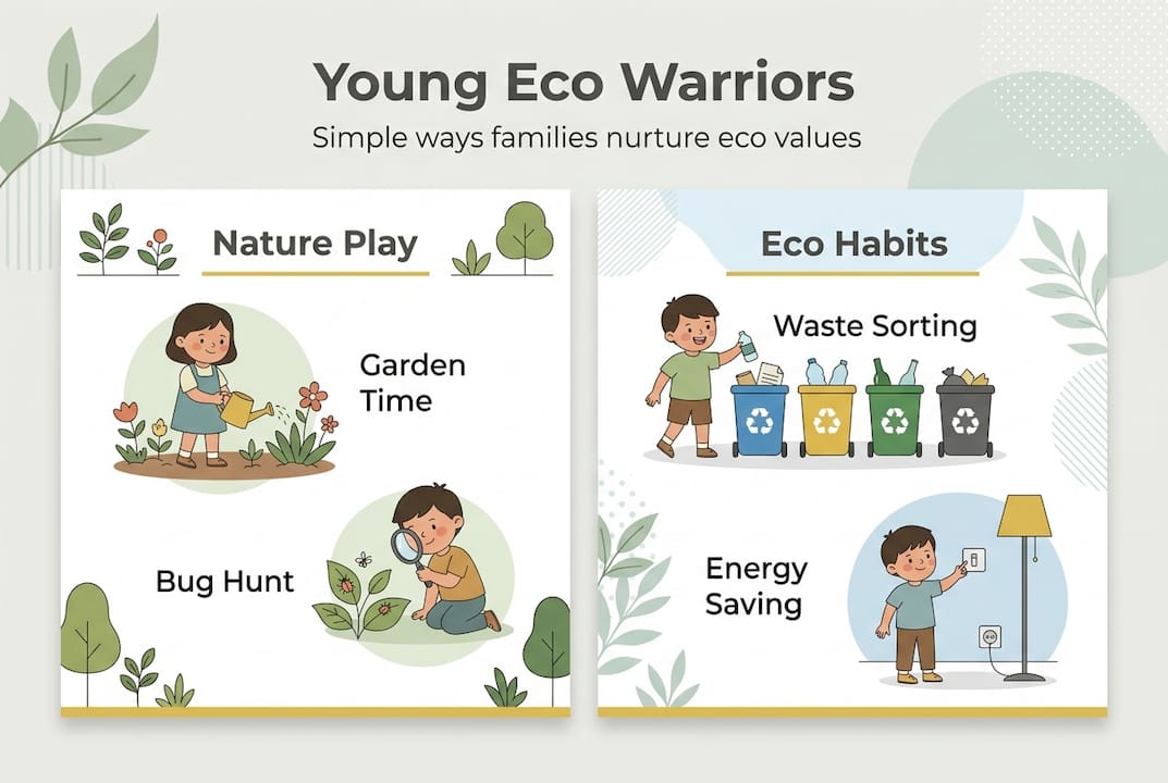 Infographic young eco warriors tips overview