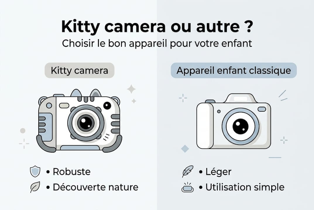 Comparatif en infographie : appareils photo pour enfants – modèles Kitty