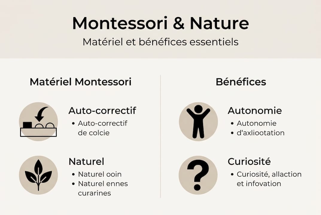 Infographie : Les bienfaits du matériel Montessori inspiré de la nature