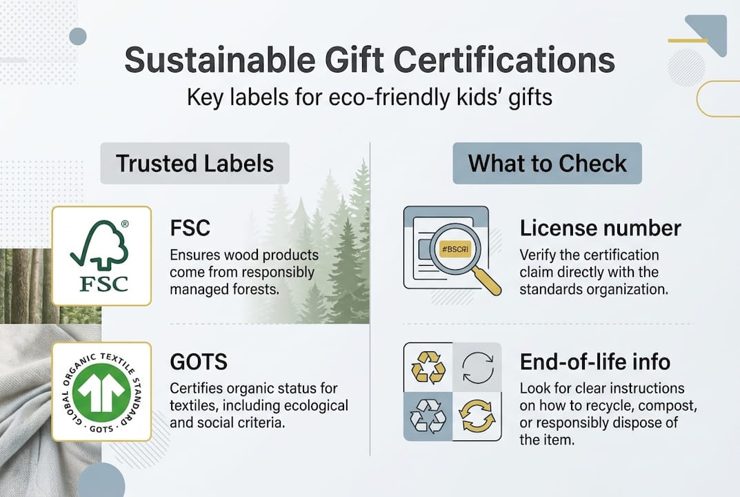 Infographic of sustainable gift certifications