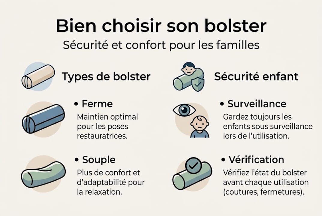 Infographie : comment bien choisir son bolster de yoga et l’utiliser en toute sécurité