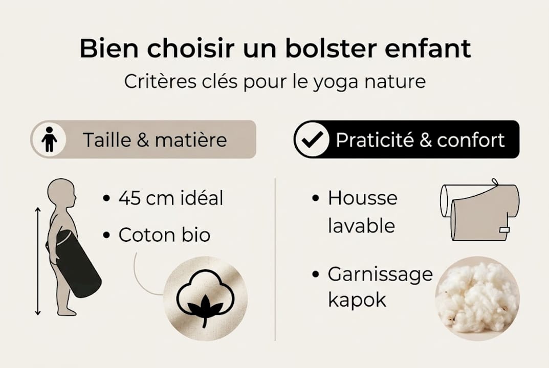 Infographie : comment choisir un bolster de yoga adapté aux enfants ?