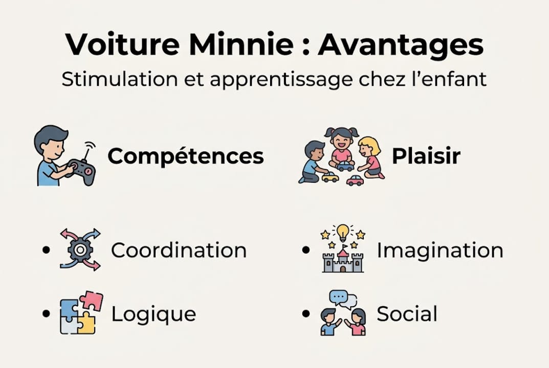 Infographie : les atouts de la voiture télécommandée Minnie