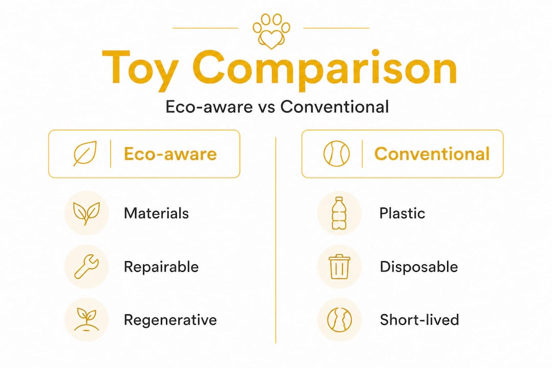 Infographic comparing eco-aware and conventional toys