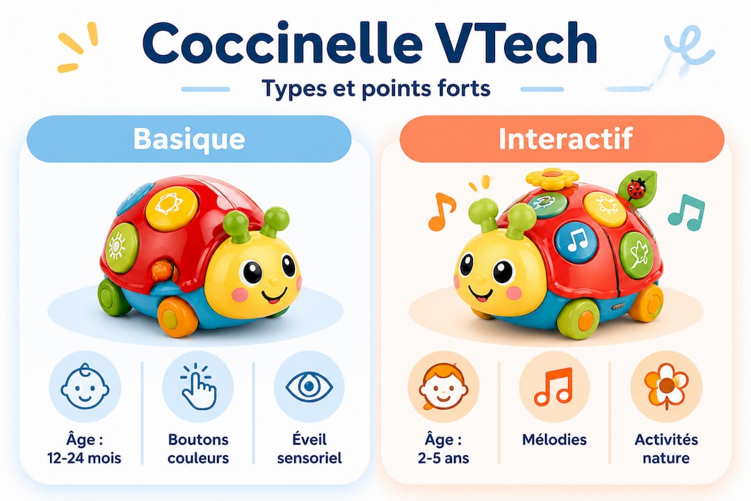 Tableau comparatif des différentes coccinelles VTech