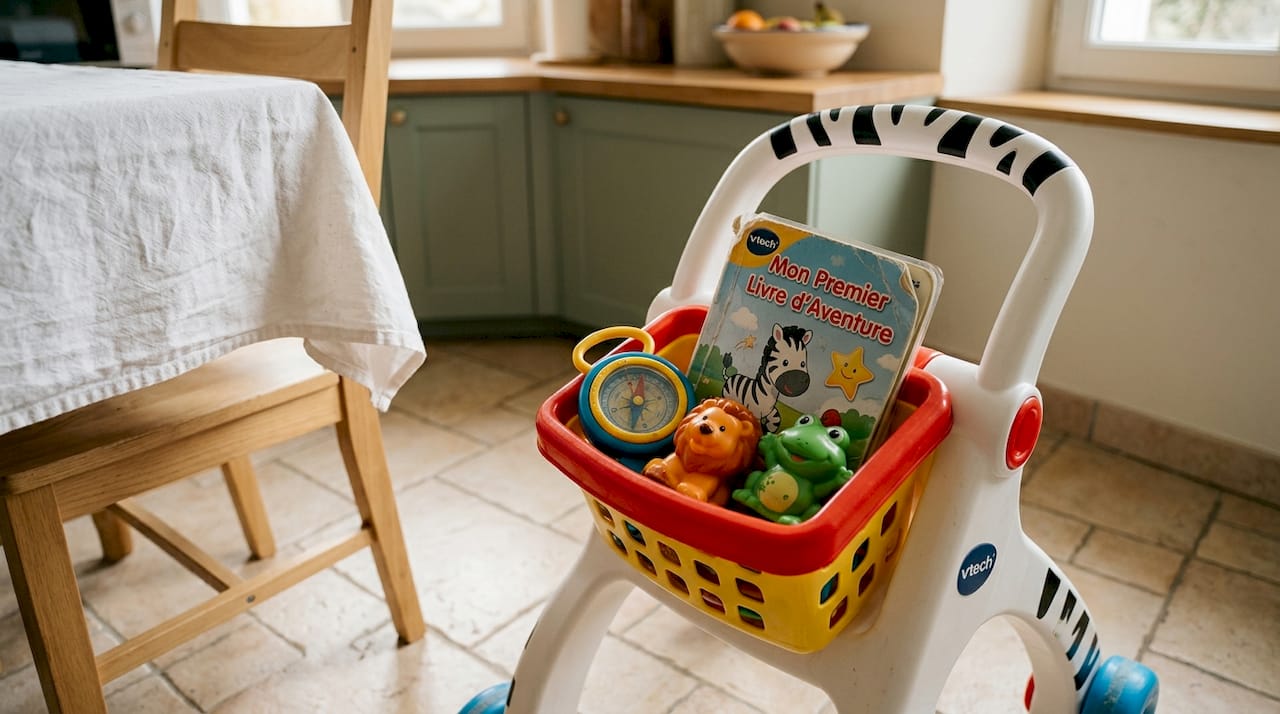 Sélection d’accessoires pour paniers de chariots, exposés dans la cuisine