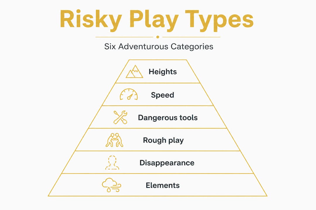 Hierarchy infographic of risky play types