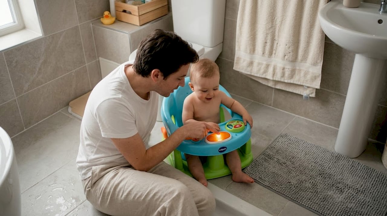 Moments de complicité entre parents et bébé avec le siège interactif VTech