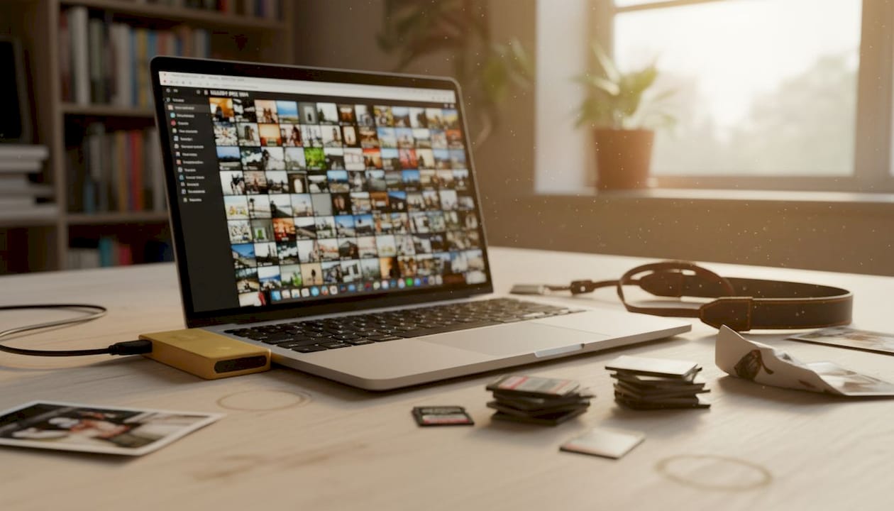 Digital clutter with messy nature photo files