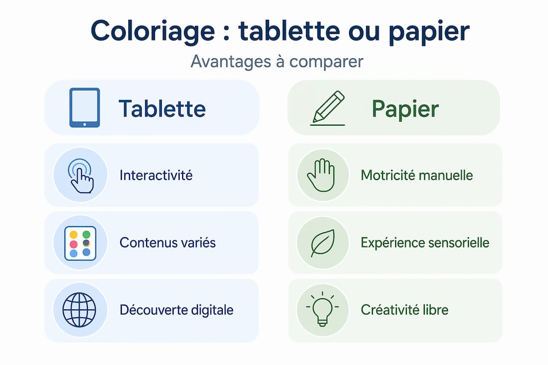 Infographie : le match entre coloriage sur tablette et coloriage sur papier