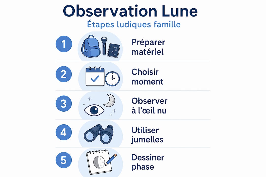 Infographie : comment observer la lune en s'amusant, étape par étape