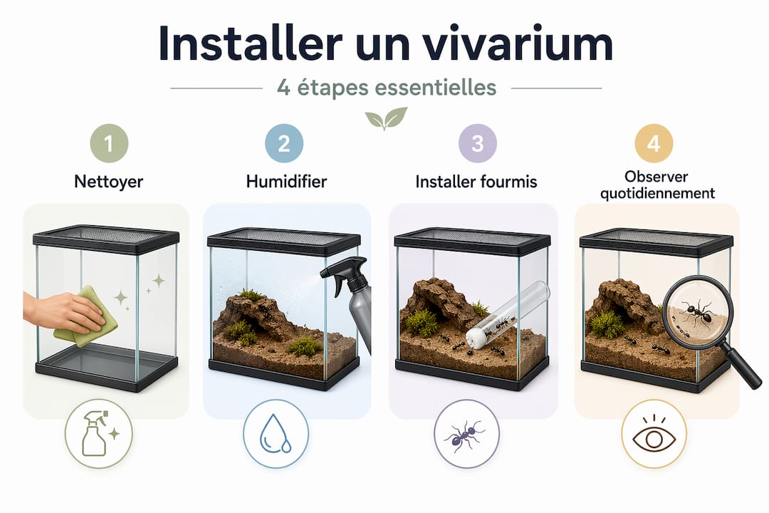 Guide visuel pour réussir l'installation d'un vivarium à fourmis : toutes les étapes expliquées