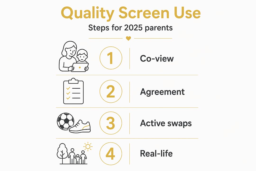 Infographic steps for quality screen time
