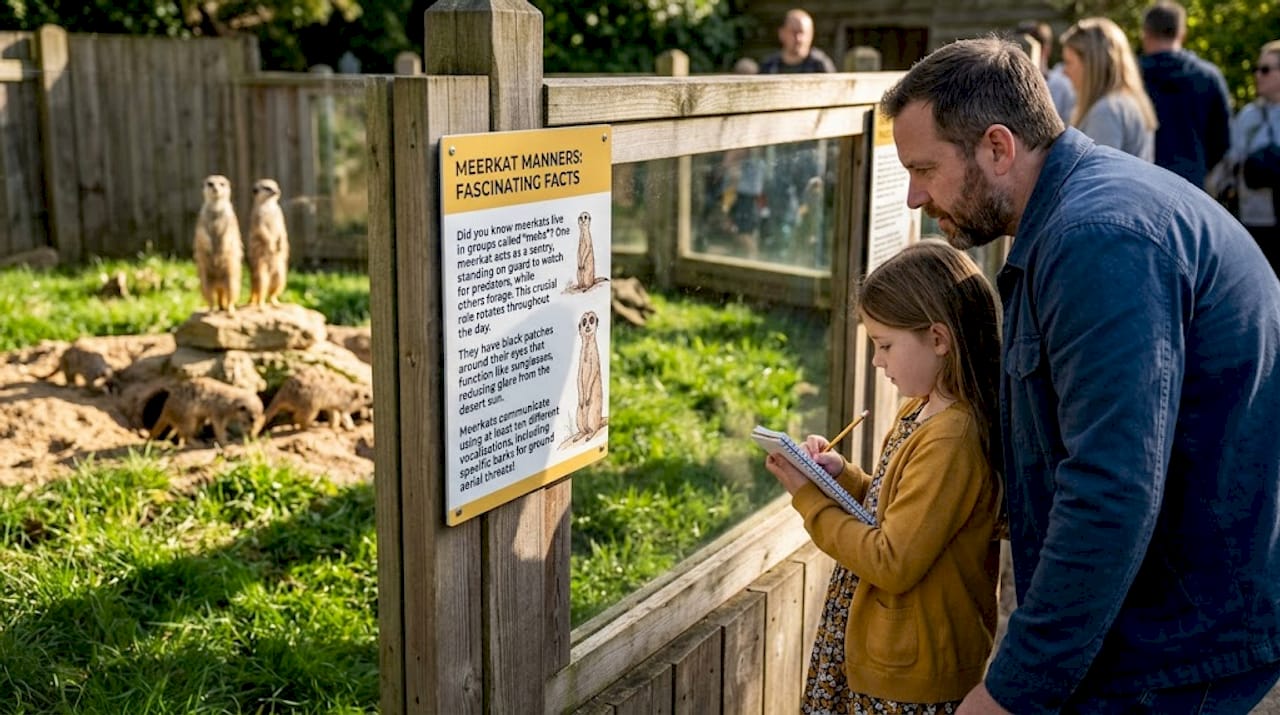 Family observing animal parenting at zoo