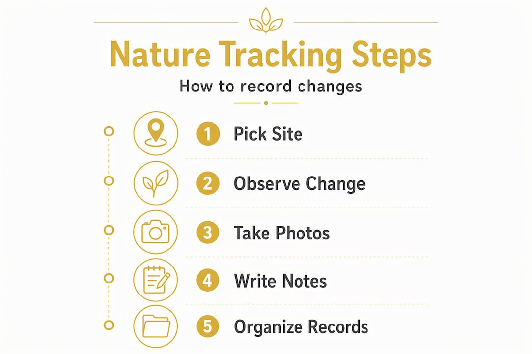 Infographic steps for nature tracking process