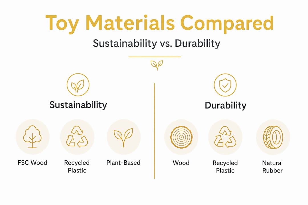 Infographic comparing toy sustainability and durability