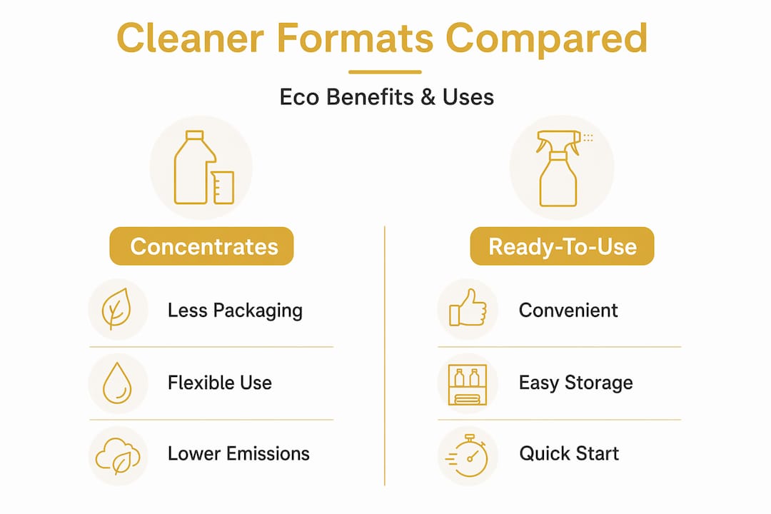 Infographic comparing eco cleaner product formats