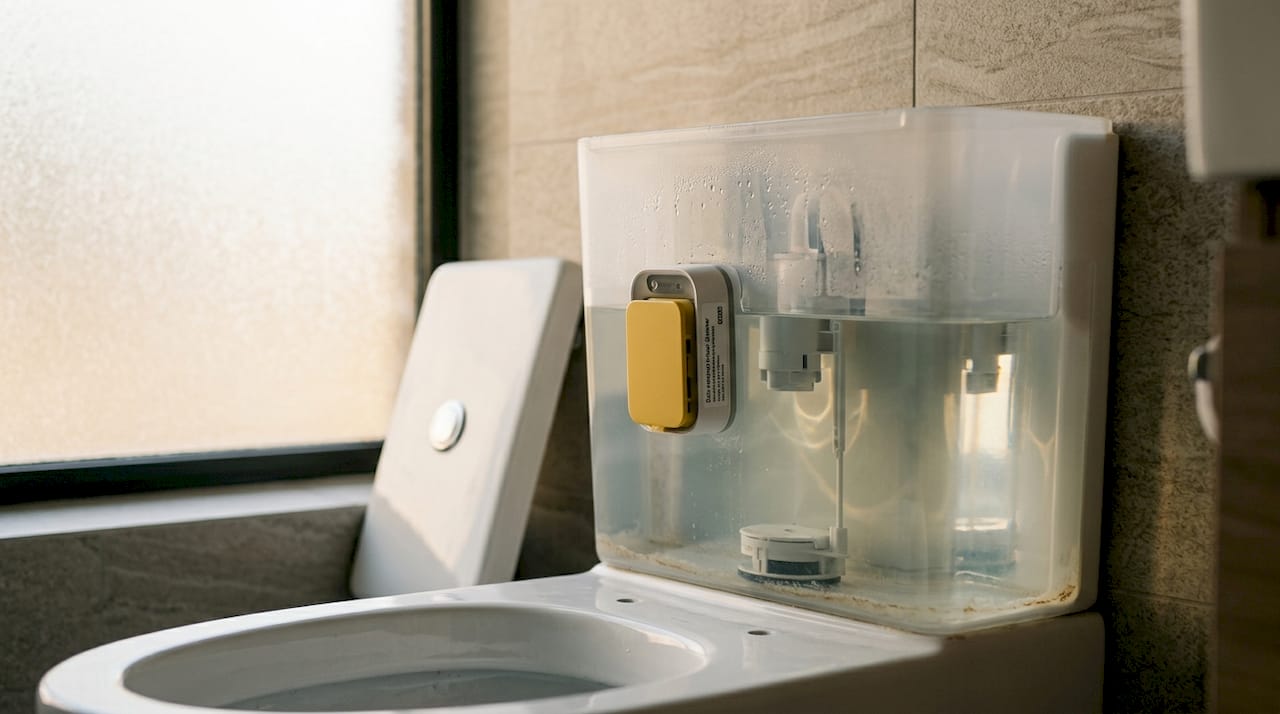 In-tank eco toilet cleaner inside toilet cistern